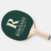 Raquette De Ping Pong Nom de famille & Initial Vert Sauge (Côté)