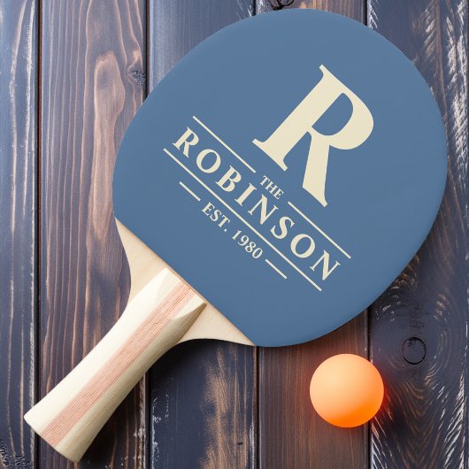 Raquette De Ping Pong Nom de famille & Initiale Capri Bleu