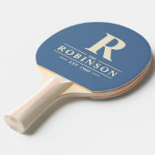Raquette De Ping Pong Nom de famille & Initiale Capri Bleu (Devant Angle)