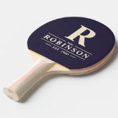 Raquette De Ping Pong Nom de famille & Initiale Minuit Océan (Devant Angle)