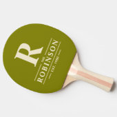 Raquette De Ping Pong Nom de famille & Initiale Olive Chaude (Côté)