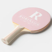 Raquette De Ping Pong Nom de famille & initiale Pink Whisper (Devant Angle)
