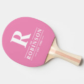 Raquette De Ping Pong Nom de famille & Initiale Rose Classique (Côté)