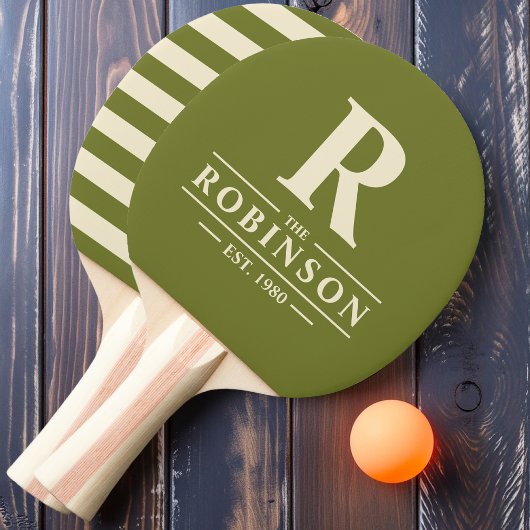 Raquette De Ping Pong Nom de famille & Polo initial Sweet Olive