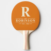 Raquette De Ping Pong Nom de famille & Polo Striage initial Citrus chaud (Devant)