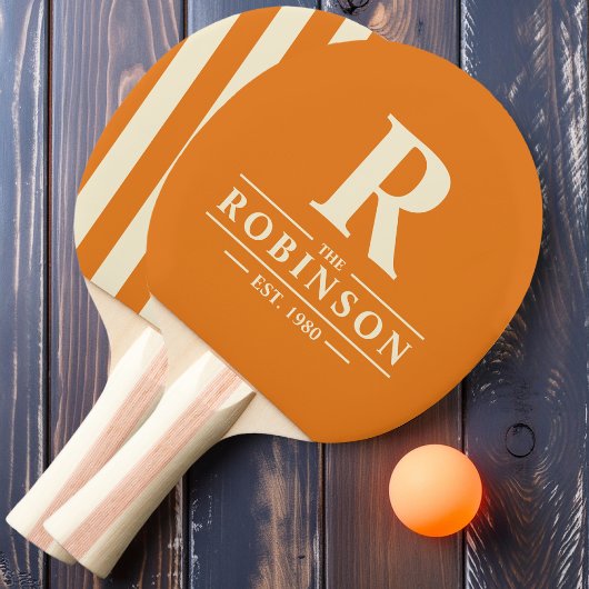 Raquette De Ping Pong Nom de famille & Polo Striage initial Citrus chaud