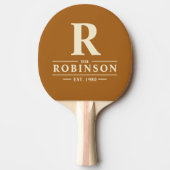 Raquette De Ping Pong Nom de famille & Sable Brûlé Initial (Devant)