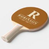 Raquette De Ping Pong Nom de famille & Sable Brûlé Initial (Devant Angle)