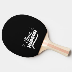 Raquette De Ping Pong Nom de joueur de tennis de table Logo noir et blan