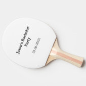Raquette De Ping Pong Nom de la fête de célibataire date simple minimal (Côté)