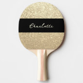 Raquette De Ping Pong Nom de la Parties scintillant de luxe Sparkle Gold (Devant)
