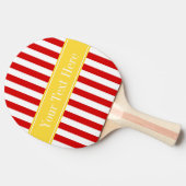 Raquette De Ping Pong Nom de l'ananas blanc rouge Monogramme (Côté)