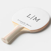 Raquette De Ping Pong Nom de monogramme moderne (Devant Angle)