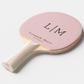 Raquette De Ping Pong Nom de monogramme moderne (Devant Angle)