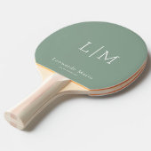 Raquette De Ping Pong Nom de monogramme moderne (Devant Angle)