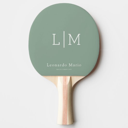 Raquette De Ping Pong Nom de monogramme moderne (Devant)