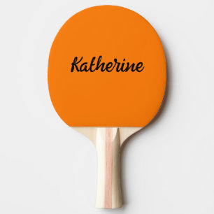 Raquette De Ping Pong Nom de monogramme personnalisé Sécurité Orange