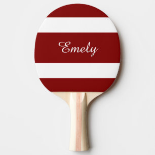 Raquette De Ping Pong Nom de rayures rouges modernes