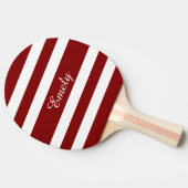 Raquette De Ping Pong Nom de rayures rouges modernes (Côté)