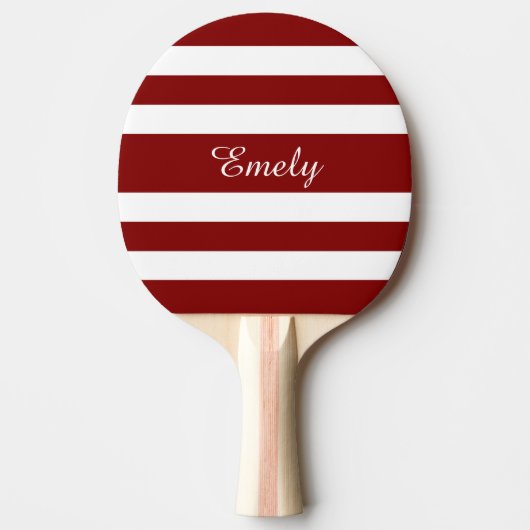 Raquette De Ping Pong Nom de rayures rouges modernes (Devant)