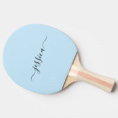 Raquette De Ping Pong Nom de script bleu clair moderne ping pong paddle (Côté)