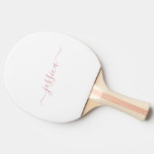 Raquette De Ping Pong Nom de script élégant blanc simple (Côté)