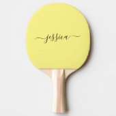 Raquette De Ping Pong Nom de script jaune moderne pagaie ping pong (Devant)