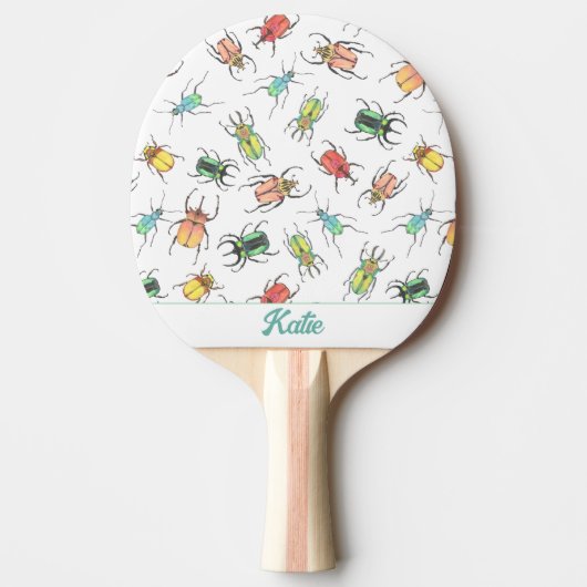 Raquette De Ping Pong Nom des filles de mignons bugs (Devant)