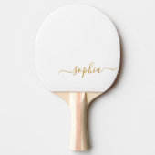 Raquette De Ping Pong Nom du monogramme de script or élégant (Devant)