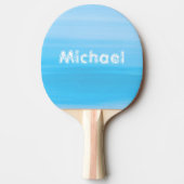 Raquette De Ping Pong Nom du monogramme d'eau de mer bleue (Devant)