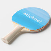 Raquette De Ping Pong Nom du monogramme d'eau de mer bleue (Devant Angle)