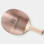 Raquette De Ping Pong Nom du monogramme métal or Rose élégant (Côté)