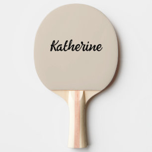 Raquette De Ping Pong Nom du monogramme personnalisé Lin naturel