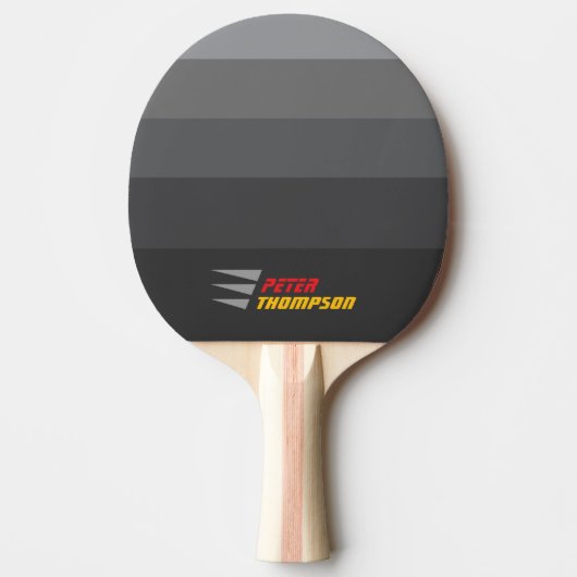 Raquette De Ping Pong Nom élégant rayures grises (Devant)