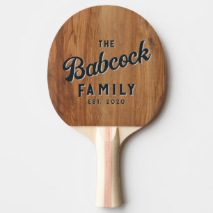 Raquette De Ping Pong Nom et année de la famille rétro en bois d'érable
