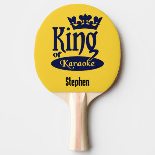 Raquette De Ping Pong Nom et couleur personnalisés Roi du Karaoké