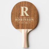 Raquette De Ping Pong Nom et initiale de la famille Elm Wood (Dos)