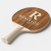 Raquette De Ping Pong Nom et initiale de la famille Elm Wood (Devant Angle)