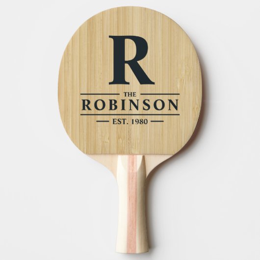 Raquette De Ping Pong Nom et initiale de la famille Light Bamboo (Devant)