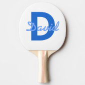 Raquette De Ping Pong Nom et monogramme bleus (Devant)