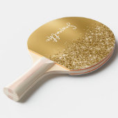 Raquette De Ping Pong Nom Flou Doré Pailleté (Devant Angle)
