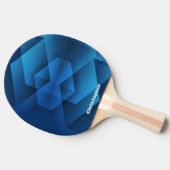 Raquette De Ping Pong Nom Géométrique Bleu Moderne (Côté)