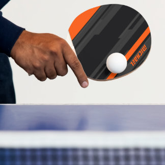 Raquette De Ping Pong Nom Géométrique Orange Noir Moderne