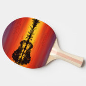 Raquette De Ping Pong Nom guitariste orange moderne Aquarelle (Côté)