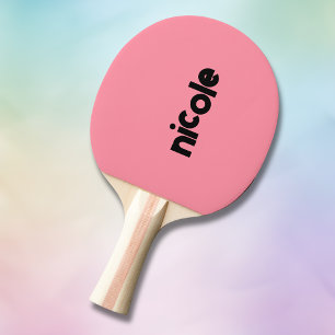 Raquette De Ping Pong Nom moderne rose saumon   Minimaliste tendance