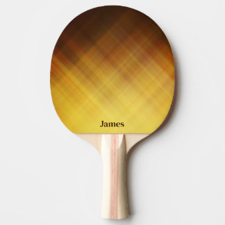 Raquette De Ping Pong Nom monogramme moderne brun jaune
