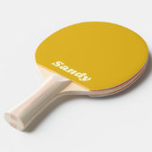 Raquette De Ping Pong Nom monogramme moderne jaune et blanc (Devant Angle)