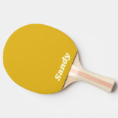 Raquette De Ping Pong Nom monogramme moderne jaune et blanc (Côté)