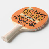 Raquette De Ping Pong Nom personnalisé Beer Superpower (Devant Angle)