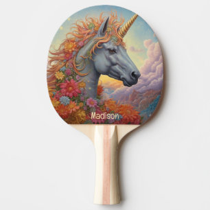 Raquette De Ping Pong Nom personnalisé belle licorne